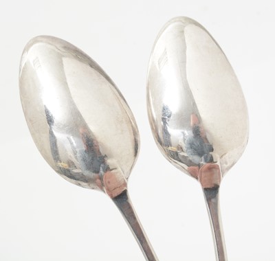 Lot 9 - A set of six George III silver dessert spoons.