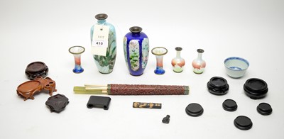 Lot 410 - A selection of enamelled and other oriental wares.