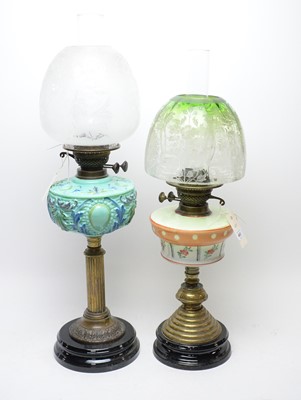 Lot 463 - A Victorian oil lamp; and another.
