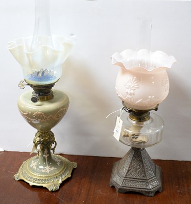 Lot 473 - A Victorian oil lamp; and another oil lamp.