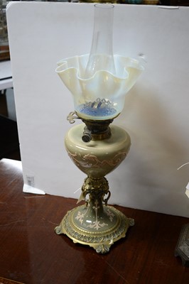 Lot 473 - A Victorian oil lamp; and another oil lamp.