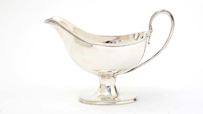 Lot 163 - A George III silver sauceboat.