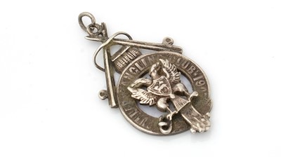 Lot 390 - An Edwardian Scottish provincial silver fob badge.