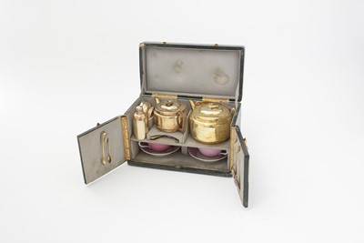 Lot 181 - A late 19th/early 20th Century French gilt-metal tea equipage.