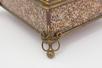 Lot 399 - A late 19th C Continental glass jewel casket.