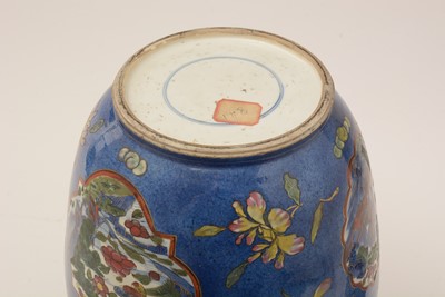 Lot 875 - Clobbered Chinese blue and white vase.
