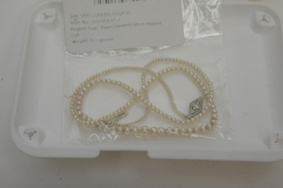 Lot 160 - A single strand natural pearl necklace
