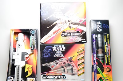 Lot 243 - Star Wars electronic spacecrafts and weapons; and a selection of Star Wars figures, various.