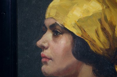 Lot 1053 - Elsie Ward - Black and Gold | oil