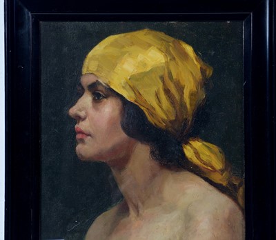Lot 1053 - Elsie Ward - Black and Gold | oil