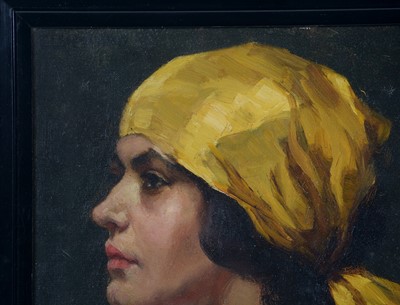 Lot 1053 - Elsie Ward - Black and Gold | oil