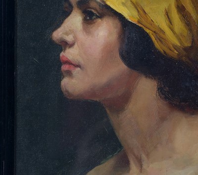Lot 1053 - Elsie Ward - Black and Gold | oil