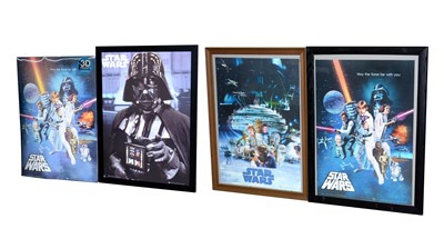 Lot 257 - Three framed Star Wars posters; and various Star Wars posters and printers.