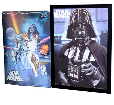 Lot 257 - Three framed Star Wars posters; and various Star Wars posters and printers.
