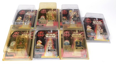 Lot 284 - Star Wars Episode I action figures; and a replica Kenner Battle Droid.