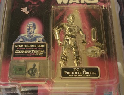 Lot 284 - Star Wars Episode I action figures; and a replica Kenner Battle Droid.
