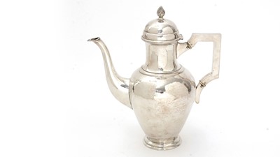 Lot 191 - An early 20th Century Danish silver coffee pot.