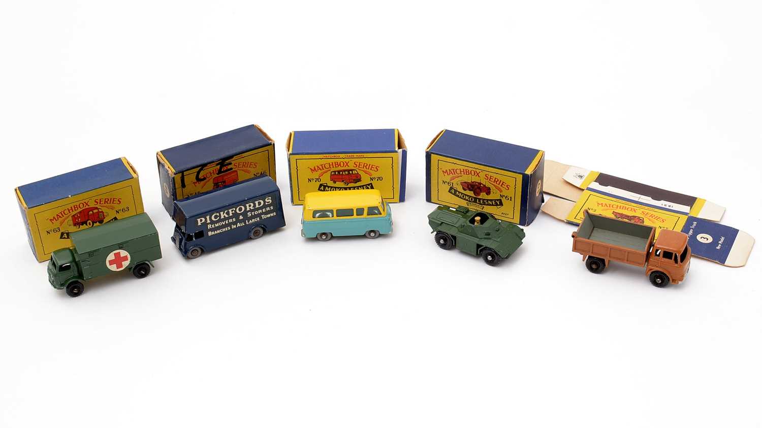 Lot 34 - Five Matchbox Series diecast vehicles