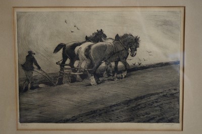 Lot 578 - John Atkinson - Ploughing | artist's proof etching
