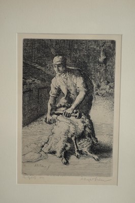 Lot 1032 - Alfred Hugh Fisher - Sheep Shearing (1899) | etching