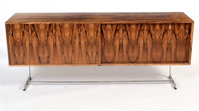 Lot 797 - A mid-20th rosewood and chrome plated sideboard by Richard Young