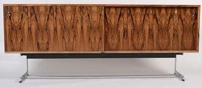 Lot 797 - A mid-20th rosewood and chrome plated sideboard by Richard Young