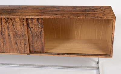 Lot 797 - A mid-20th rosewood and chrome plated sideboard by Richard Young