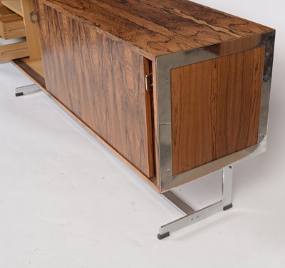 Lot 797 - A mid-20th rosewood and chrome plated sideboard by Richard Young