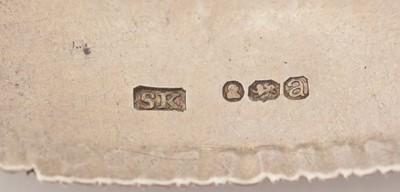 Lot 285 - A set of three George III silver wine labels.