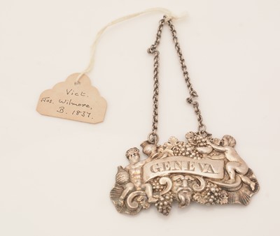 Lot 268 - An early Victorian silver stamped wine label.