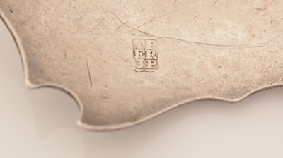 Lot 278 - A George III silver escutcheon wine label.
