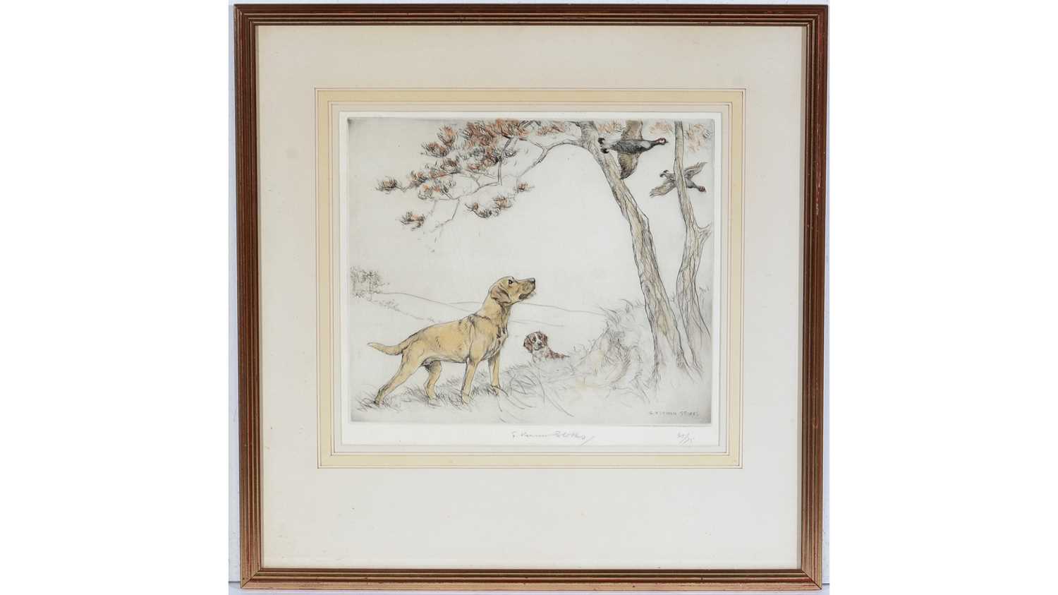 Lot 711 - George Vernon Stokes - Flushing Out Game | limited hand-tinted engraving