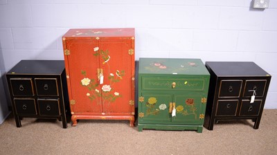 Lot 39 - Two Asian cabinets; and a pair of four-drawer chests.