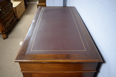 Lot 46 - A Victorian mahogany twin-pedestal desk.
