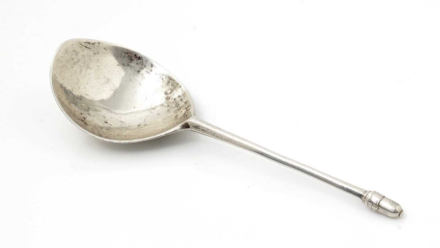 Lot 28 - A rare medieval silver acorn knop spoon.