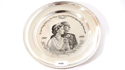 Lot 199 - The Silver Wedding Anniversary of Queen Elizabeth and Prince Philip silver plate
