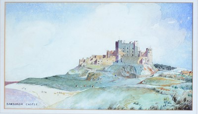 Lot 56 - J. Smith - Bamburgh Castle | watercolour