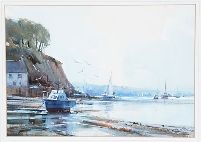 Lot 742 - Ray Balkwill - Fishing Boats at Low Tide; a pair of views | watercolour