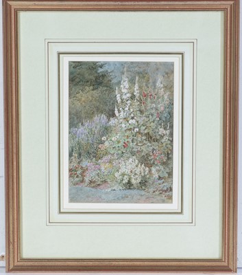 Lot 759 - Thomas Nicholson Tyndale - A Summer Border, with Hollyhocks and Salvia | watercolour