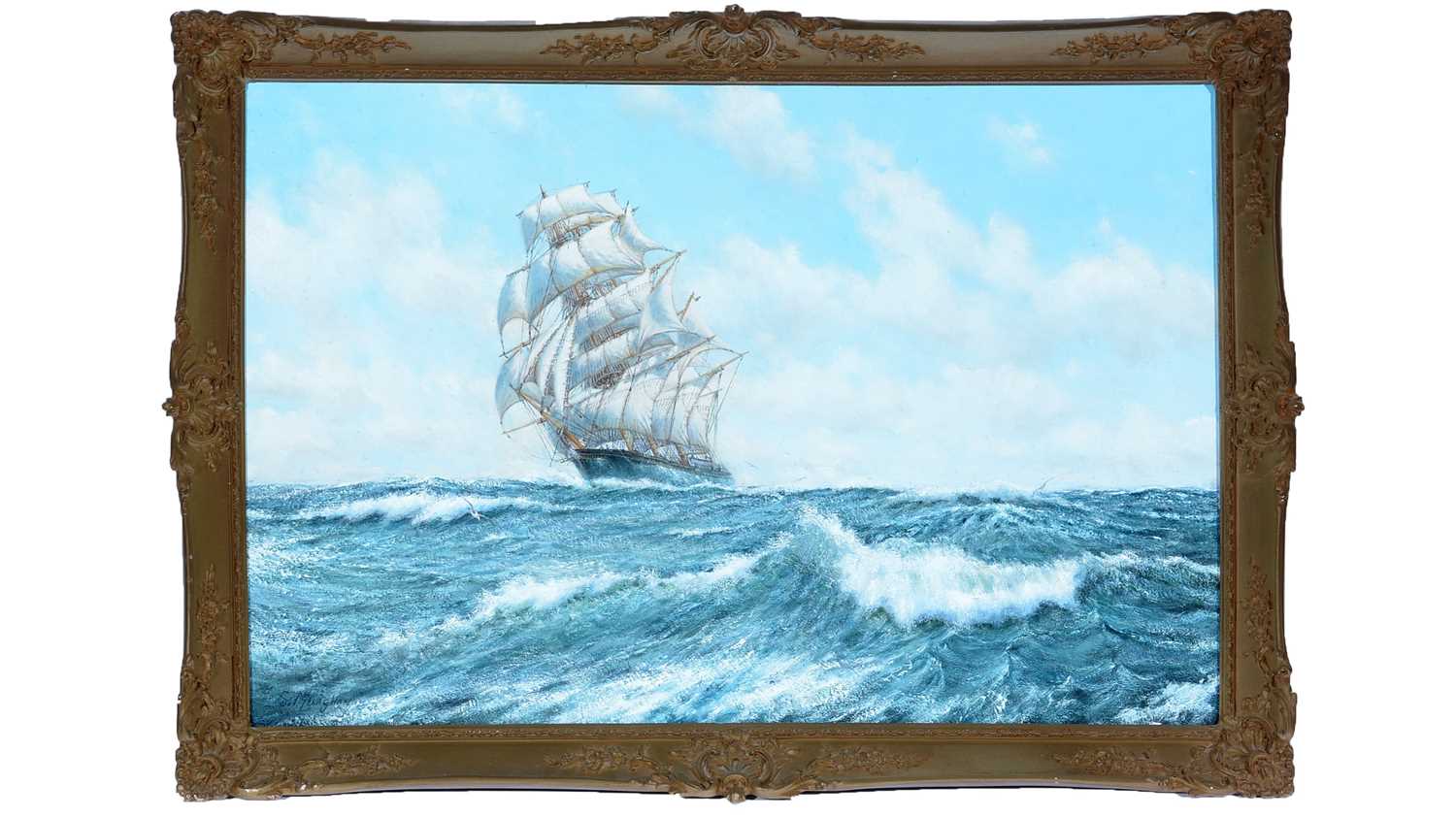 Lot 790 - S. Monaghan - A Clipper at Full Mast | oil