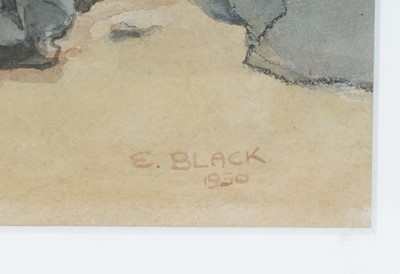 Lot 773 - E. Black - Bamburgh Castle from the Beach | watercolour