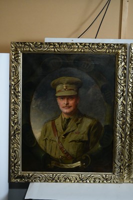 Lot 662 - Sydney Charles Seymour Lucas - Portrait pair of Major James Knott DSO and Captain Henry Knott | oil