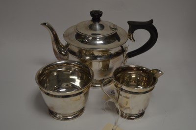Lot 134 - A three-piece silver tea service, by Edward Viners