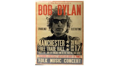 Lot 438 - Bob Dylan poster and Elvis print