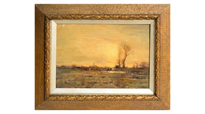 Lot 1093 - Herbert Royle - Sunset on the Marsh | oil