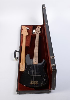 Lot 585 - Fender Precision Bass with original fretless neck and replacement Mexican neck.