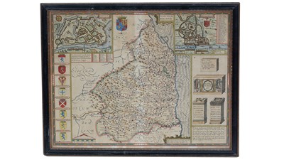 Lot 701 - John Speed - Map of Northumberland | hand coloured engraving