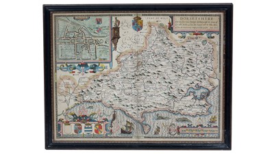 Lot 704 - John Speed - Map of Dorsetshire | hand coloured engraving