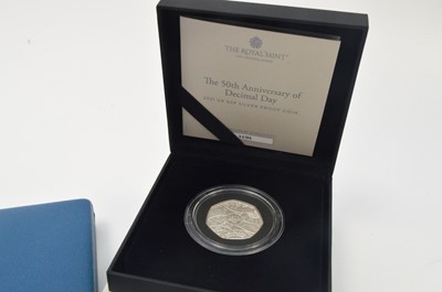 Lot 874 - Silver proof and other £1 and 50p coins