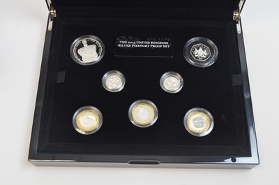 Lot 806 - Royal Mint United Kingdom: the 2013 silver Piedfort proof coin set.